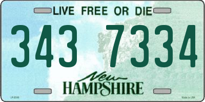 NH license plate 3437334