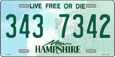 NH license plate 3437342