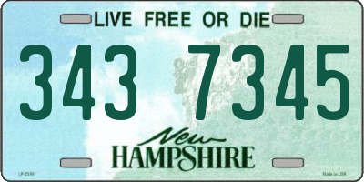 NH license plate 3437345