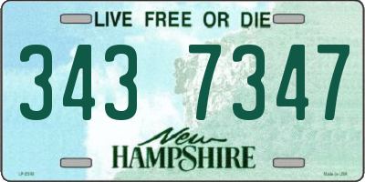NH license plate 3437347