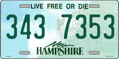 NH license plate 3437353