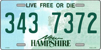 NH license plate 3437372