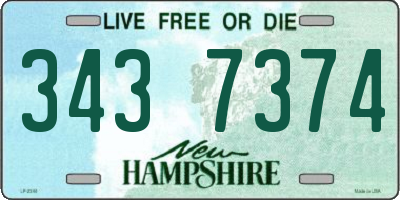 NH license plate 3437374