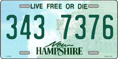 NH license plate 3437376