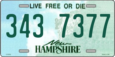 NH license plate 3437377