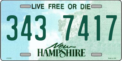 NH license plate 3437417