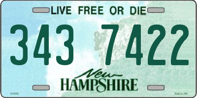 NH license plate 3437422