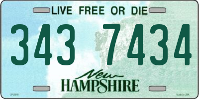 NH license plate 3437434