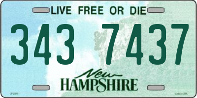 NH license plate 3437437