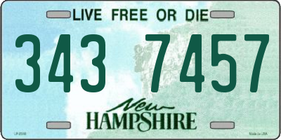 NH license plate 3437457