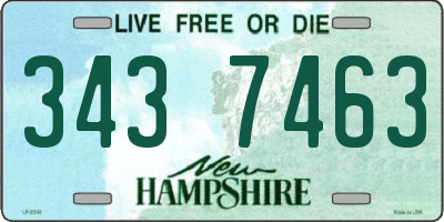 NH license plate 3437463