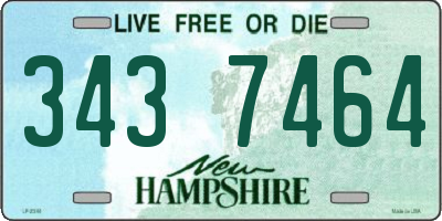 NH license plate 3437464