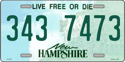 NH license plate 3437473