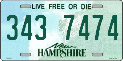 NH license plate 3437474