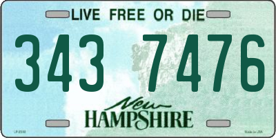 NH license plate 3437476