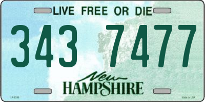 NH license plate 3437477