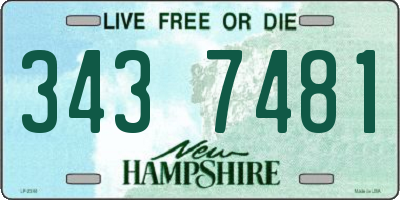 NH license plate 3437481