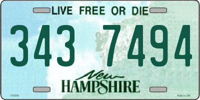 NH license plate 3437494