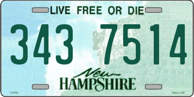 NH license plate 3437514