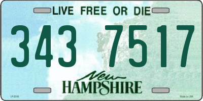 NH license plate 3437517