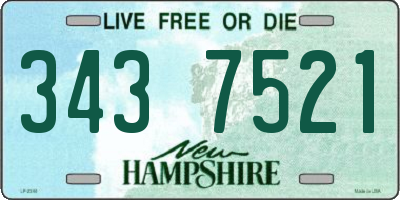 NH license plate 3437521