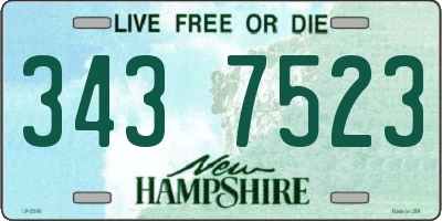 NH license plate 3437523