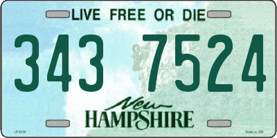 NH license plate 3437524
