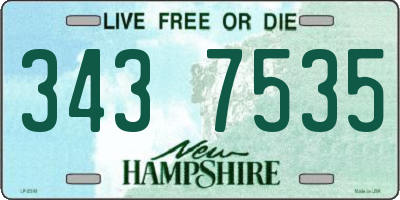 NH license plate 3437535