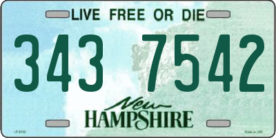 NH license plate 3437542