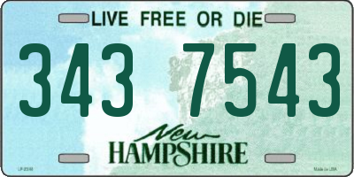 NH license plate 3437543