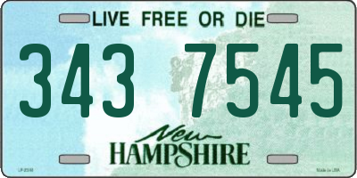 NH license plate 3437545