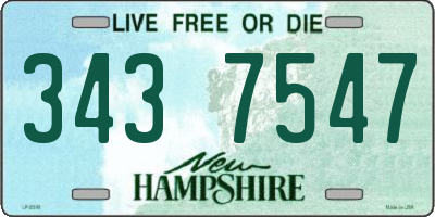 NH license plate 3437547