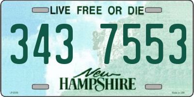 NH license plate 3437553