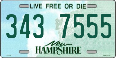 NH license plate 3437555