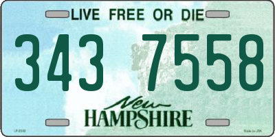 NH license plate 3437558