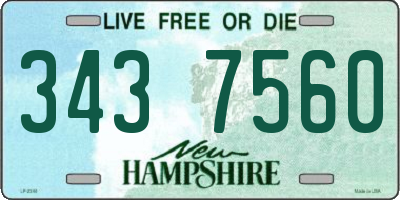 NH license plate 3437560