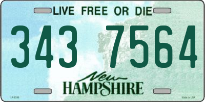 NH license plate 3437564