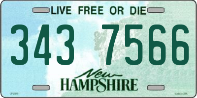 NH license plate 3437566