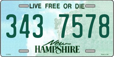 NH license plate 3437578