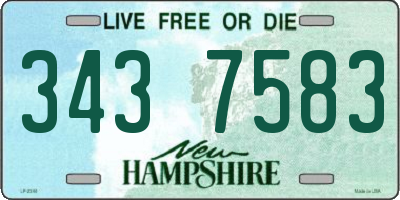 NH license plate 3437583