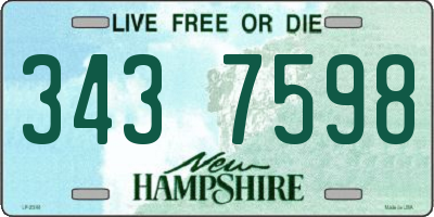NH license plate 3437598