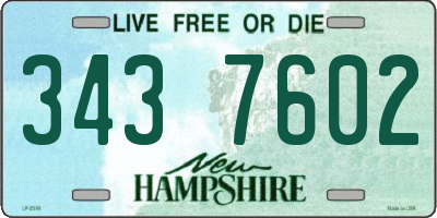 NH license plate 3437602