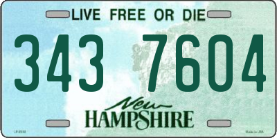 NH license plate 3437604