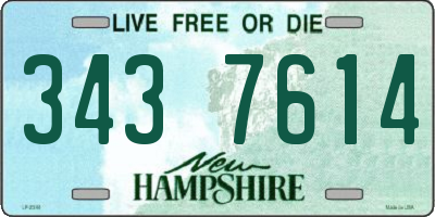 NH license plate 3437614