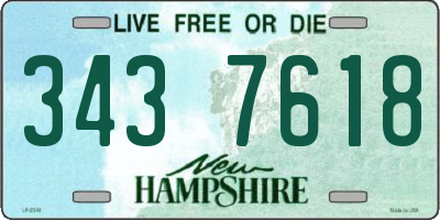 NH license plate 3437618