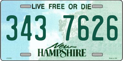 NH license plate 3437626