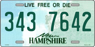 NH license plate 3437642