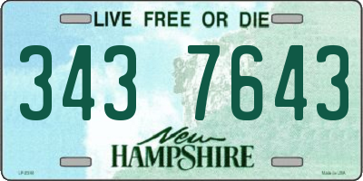 NH license plate 3437643