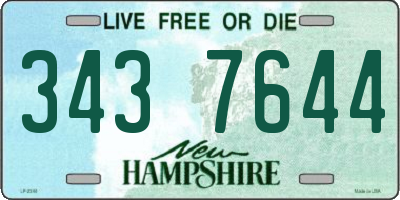 NH license plate 3437644