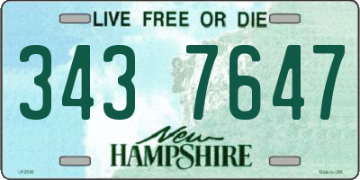 NH license plate 3437647